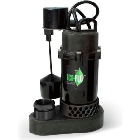 ECO FLO PRODUCTS Eco-Flo SPP50V Submersible Sump Pump, Thermoplastic, 1/2 HP, 58 GPM SPP50V